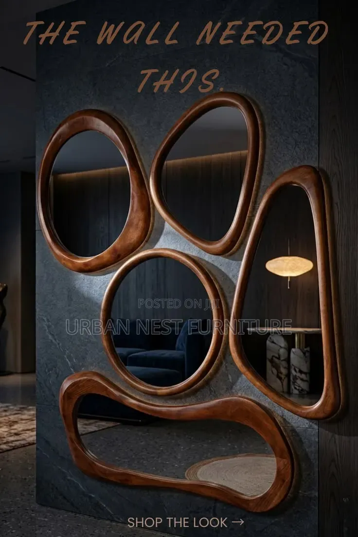 3D Wooden Wall Mirrors