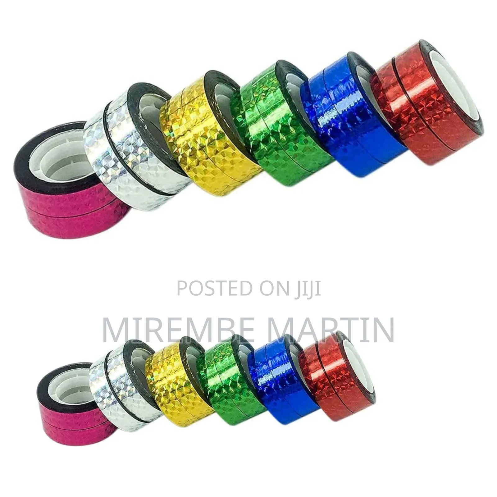 12 PCS Colourful Decorative Glitter Adhesive Tape Rolls