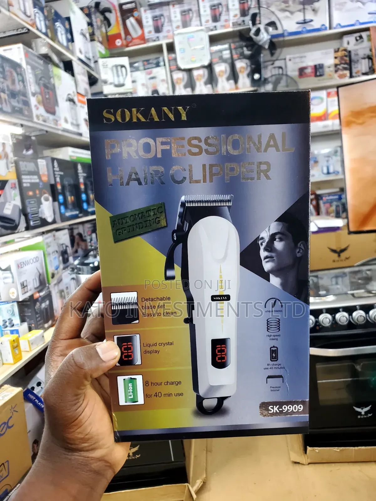 White Sokany Professional Hair Clipper (SK-9909)