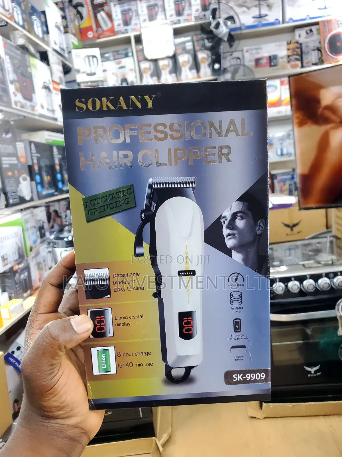 White Sokany Professional Hair Clipper (SK-9909)
