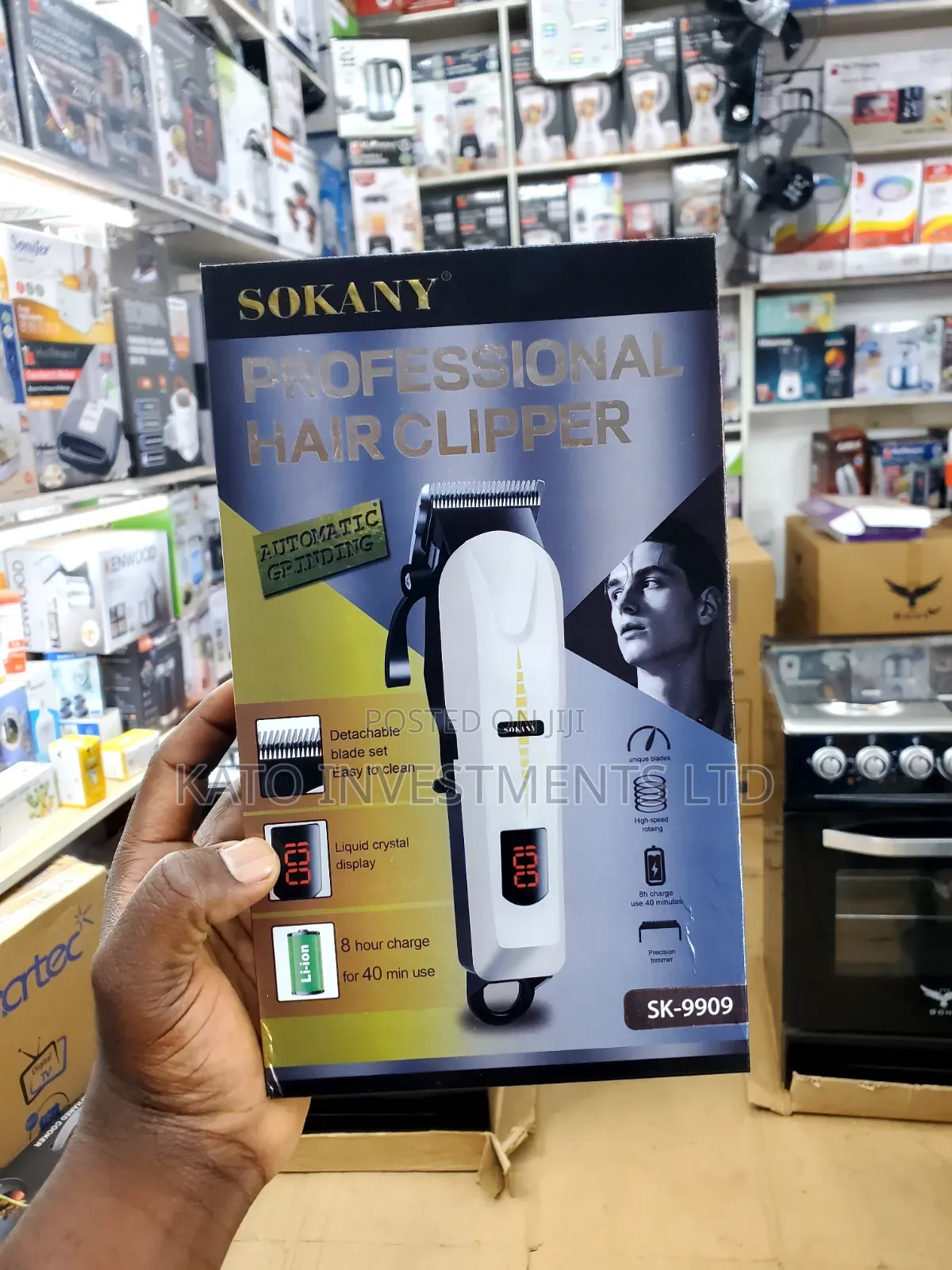 White Sokany Professional Hair Clipper (SK-9909)