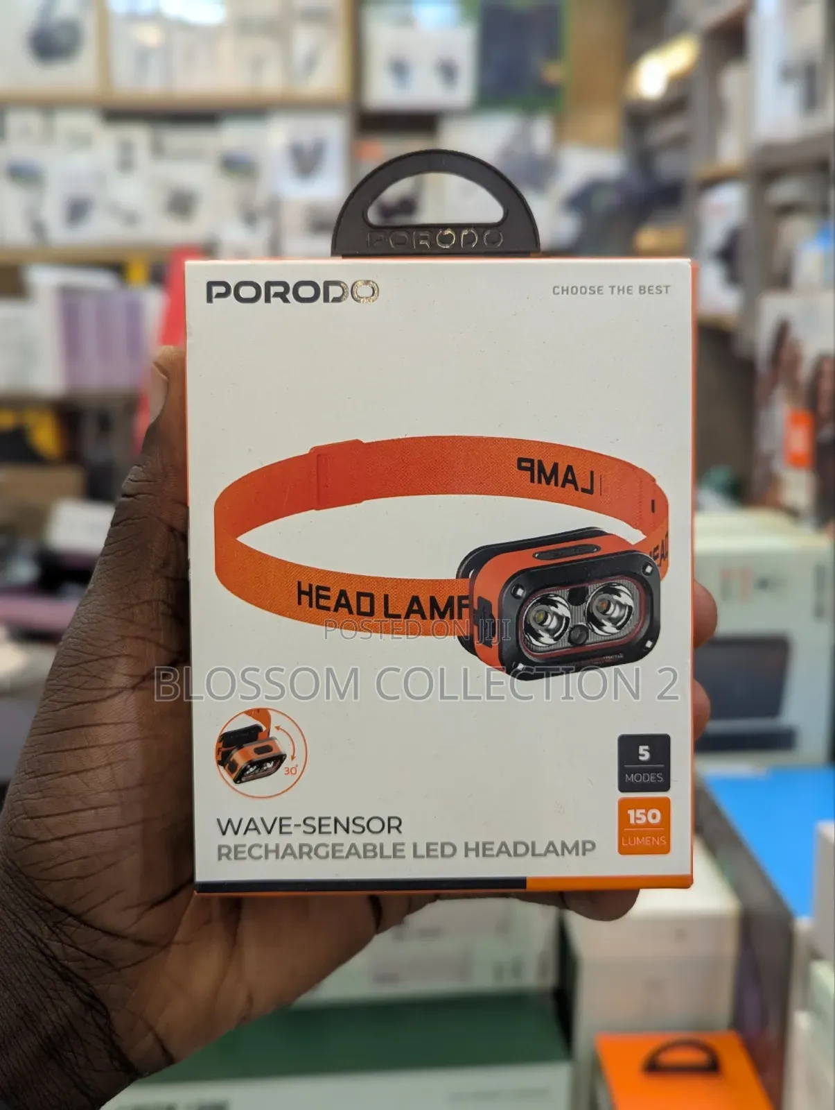 Porodo Wave-Sensor Rechargeable LED Headlamp