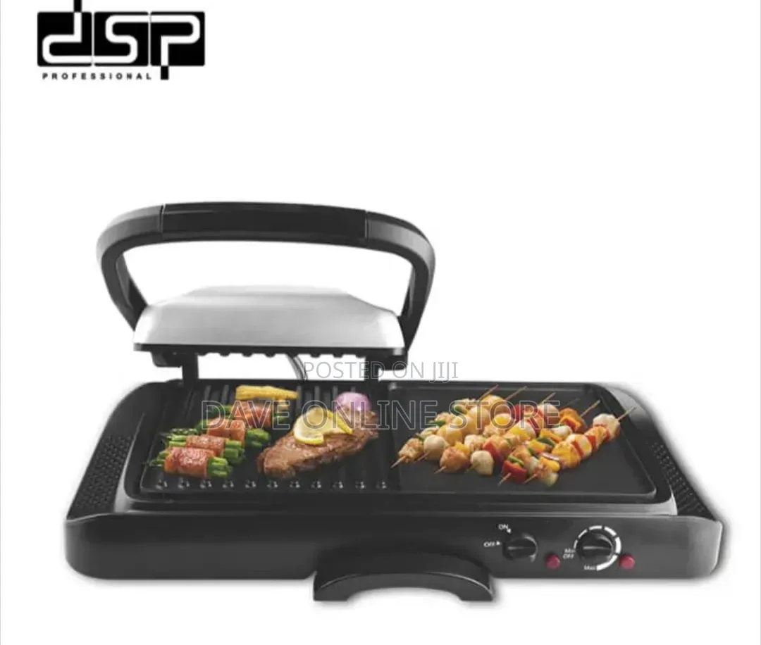 DSP 2 in 1 Contact Grill Machine Griddle Pan Non-Stick 2 in 1