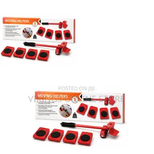 5-Piece Red Moving Helpers Furniture Lifter and Mover Tool Set