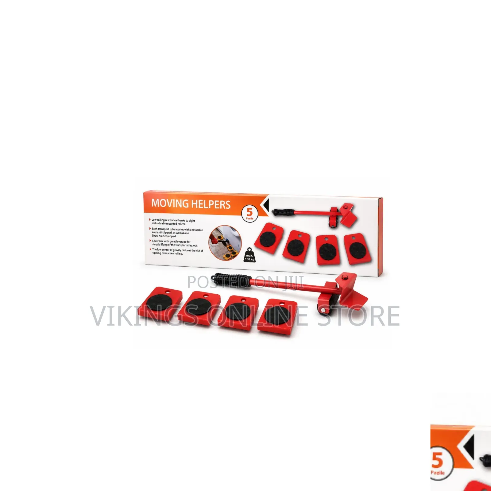 5-Piece Red Moving Helpers Furniture Lifter and Mover Tool Set