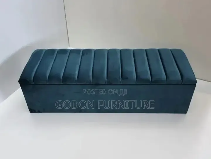 Mustard Gold Velvet Storage Ottoman