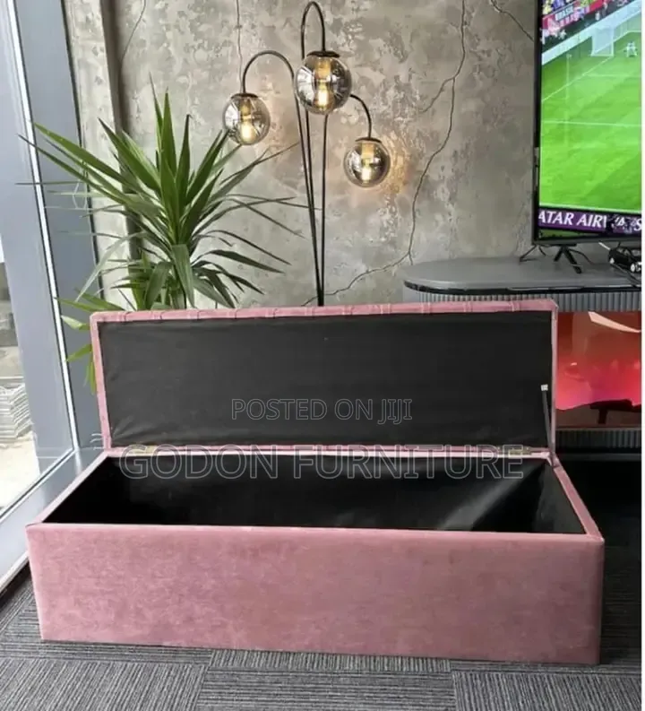 Mustard Gold Velvet Storage Ottoman