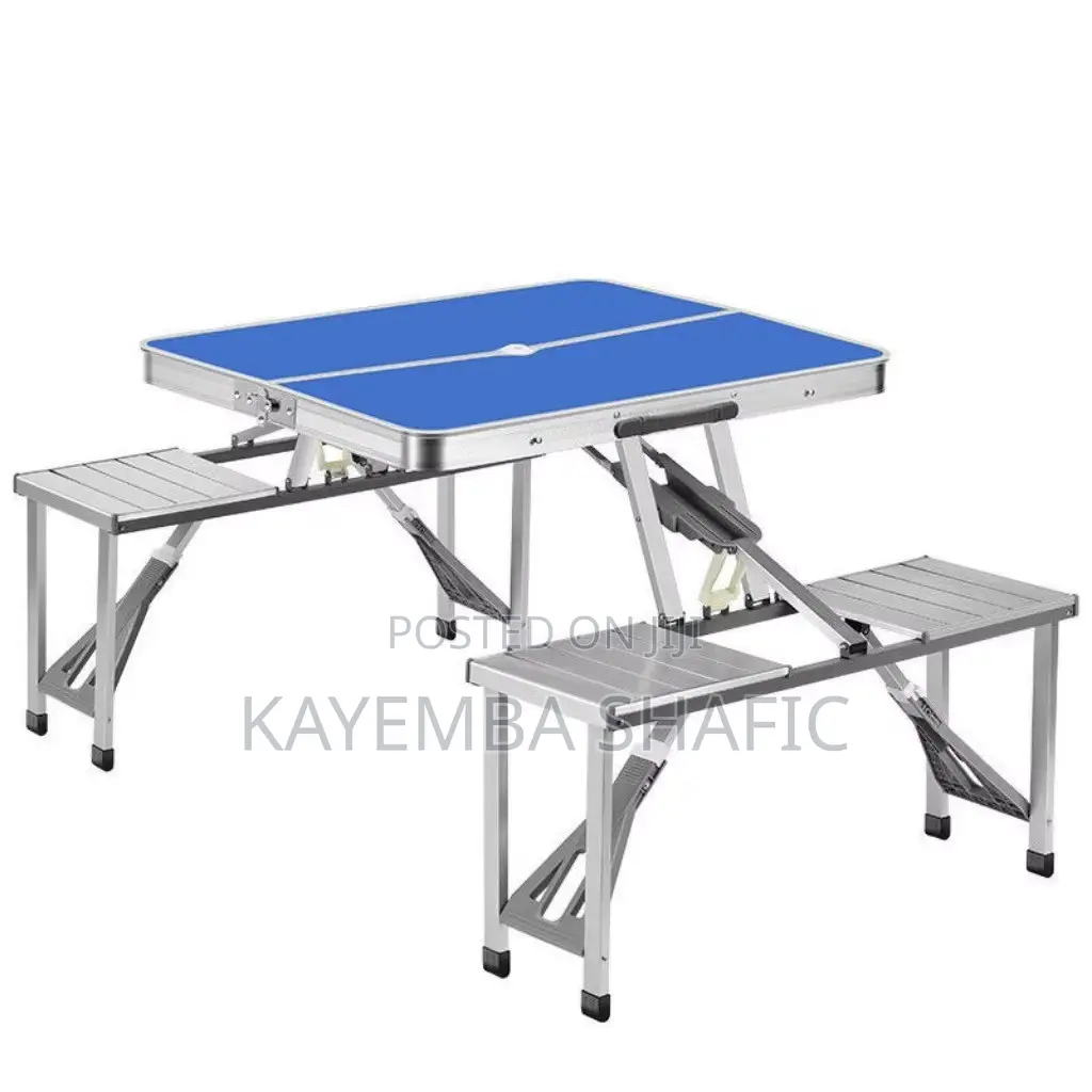 Portable Aluminum Folding Picnic Table With 4 Integrated Seats
