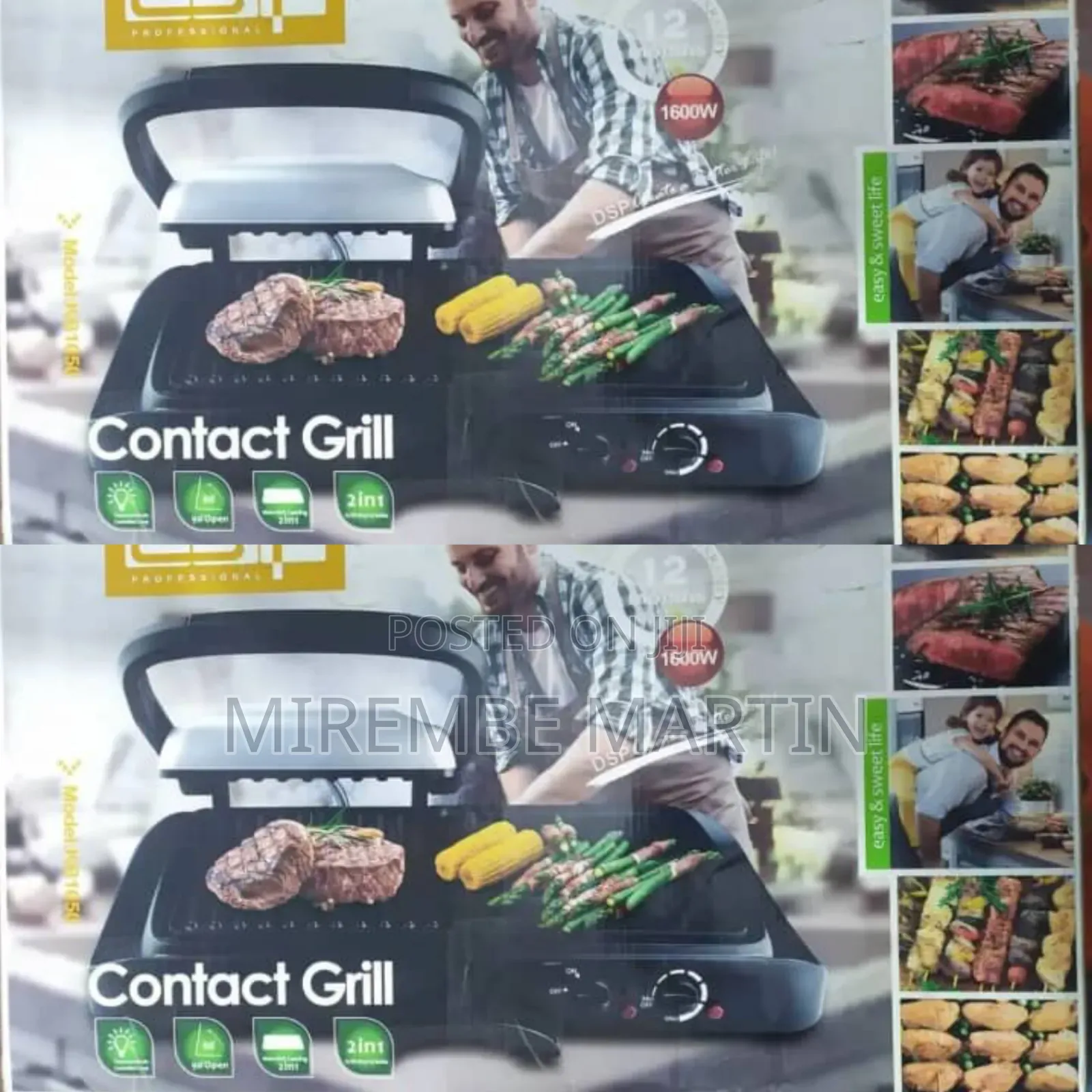DSP 2 in 1 Contact Grill Machine Griddle Pan Non-Stick 2 in 1