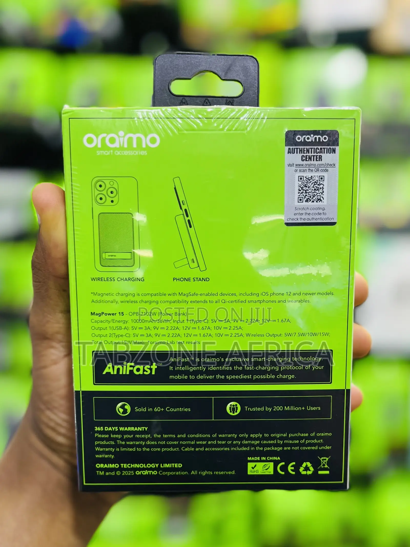 Oraimo MagPower 15 OPB-7102W 10000mAh Magnetic Wireless Power Bank