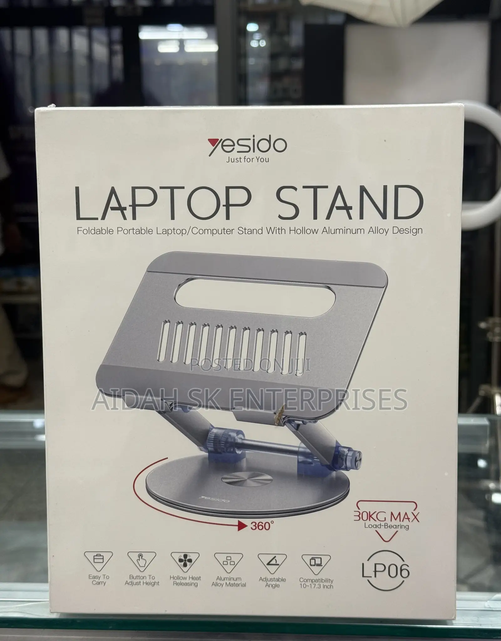 YESIDO LP06 Laptop Stand 360° Rotating Aluminum Alloy, Foldable