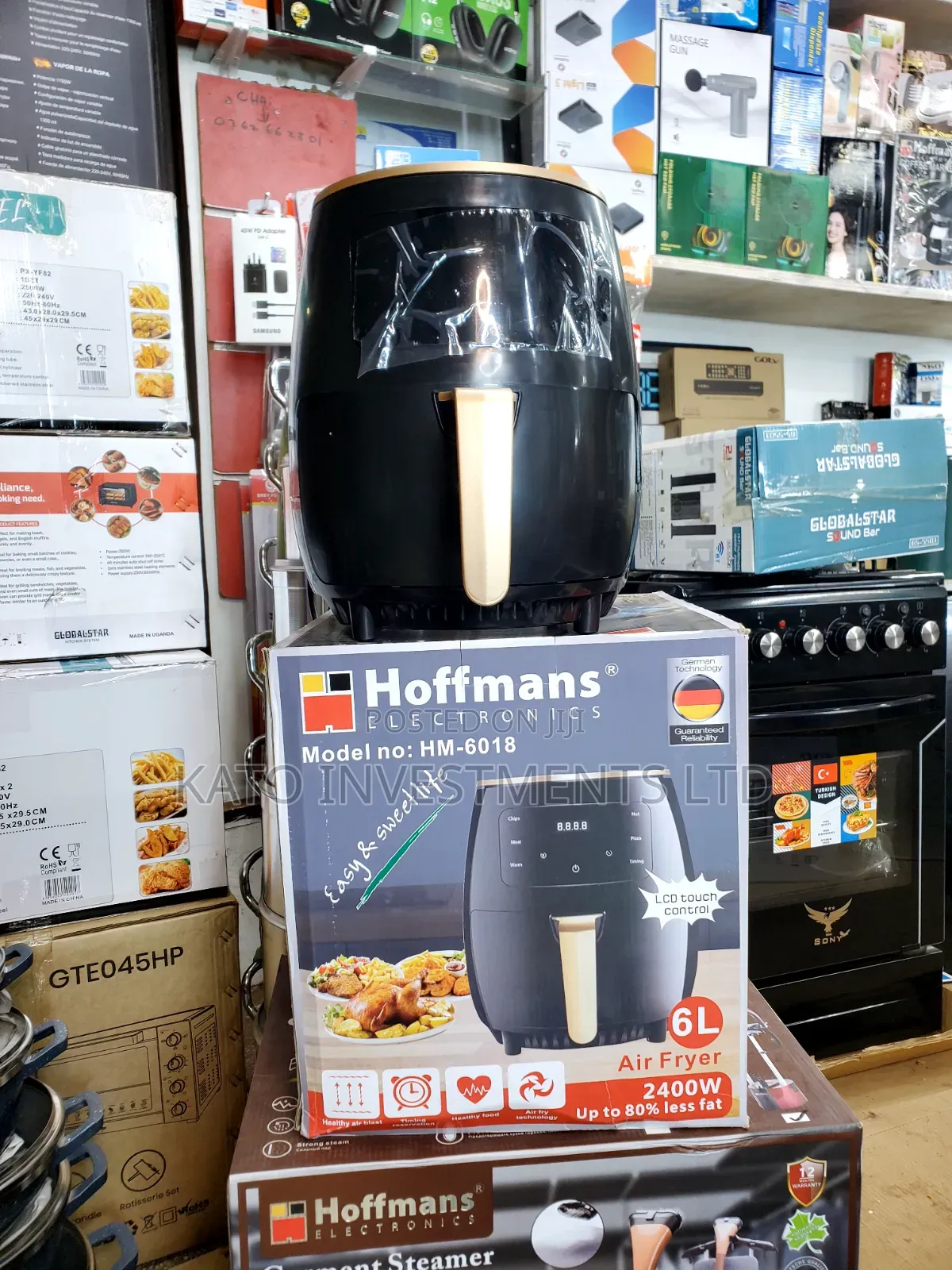 Hoffmans 6Ltr Touch Screen Digital Air Fryer HM-6018, a Black