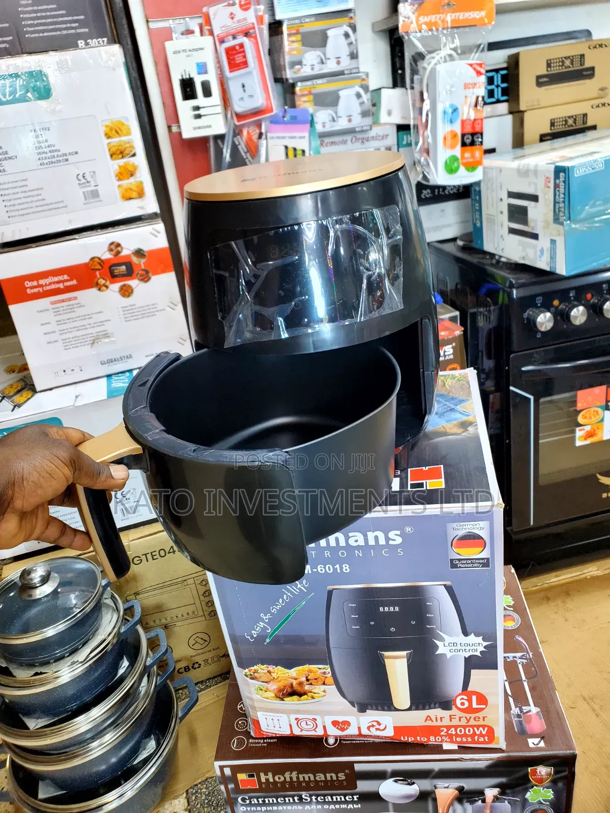 Hoffmans 6Ltr Touch Screen Digital Air Fryer HM-6018, a Black