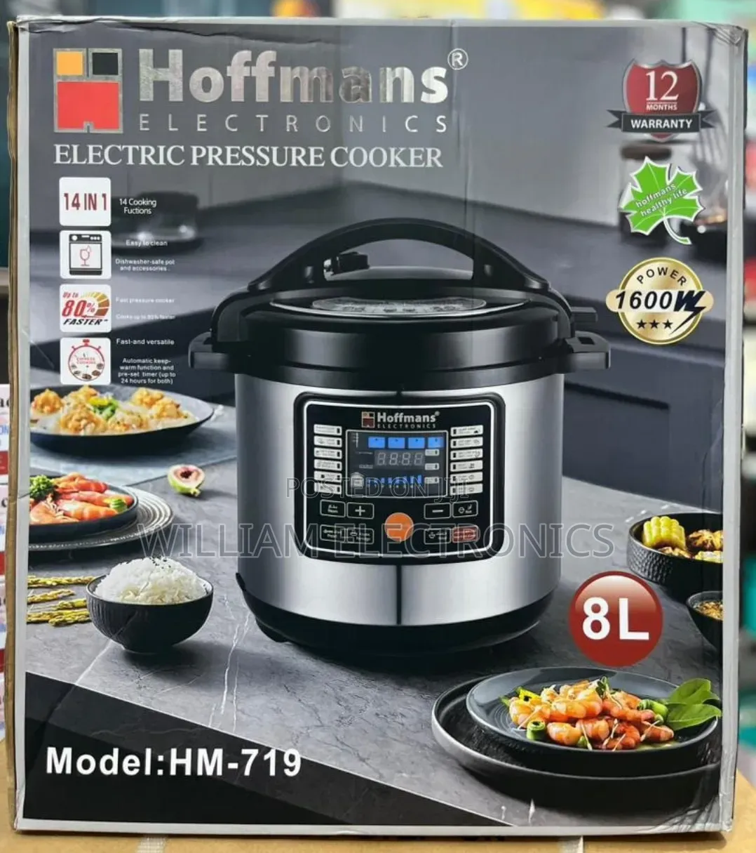 Hoffmans 8L Multifunctional Pressure Cooker/Hoffmans Pressure Cooker