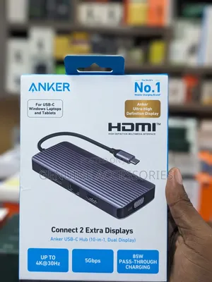 Anker Type C Hub 10in1, Dual Hdmi Display USB C Hub, 1080p Vga