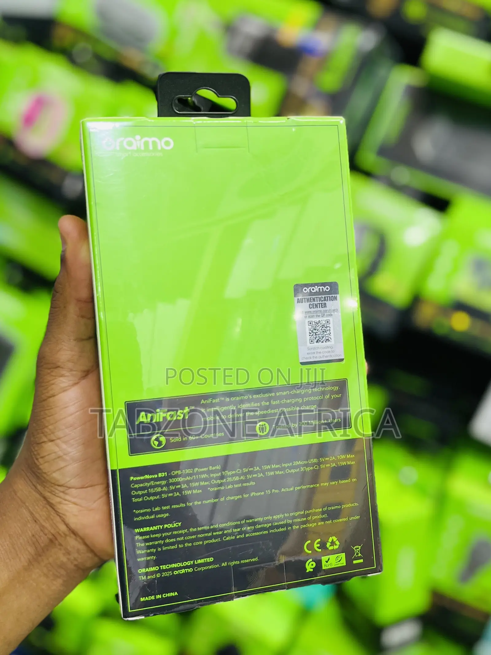 Oraimo PowerNova B31 30000mAh 15W Fast Charging Power Bank
