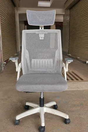 Grey White Adjustable Mesh Office Chair