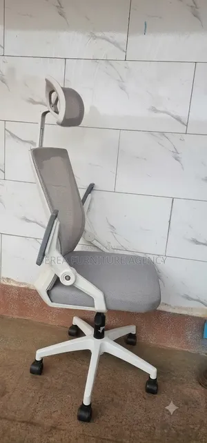 Grey White Adjustable Mesh Office Chair