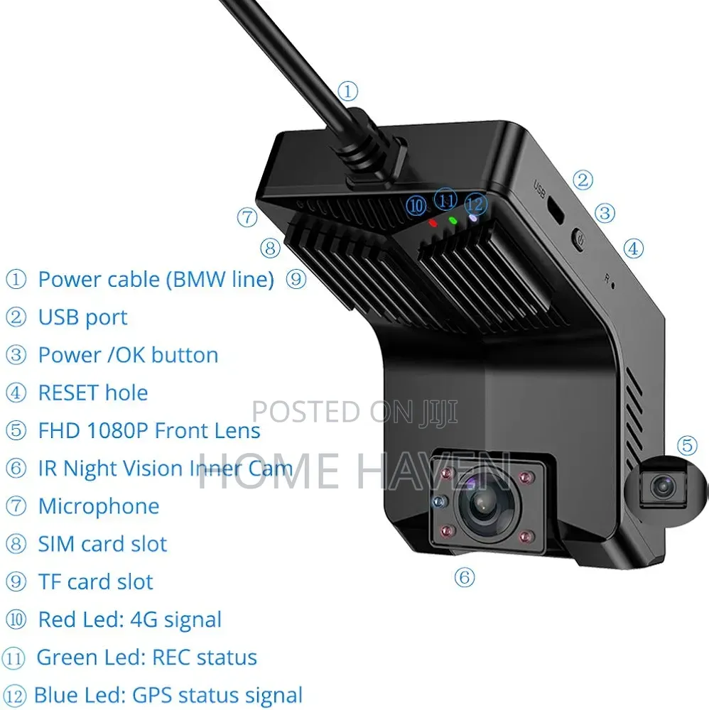 4G Dual Lens Car Dash Cam With GPS Tracker