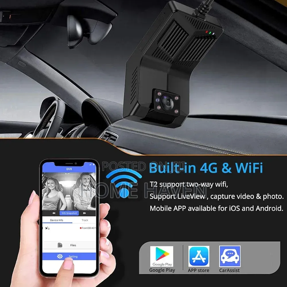 4G Dual Lens Car Dash Cam With GPS Tracker