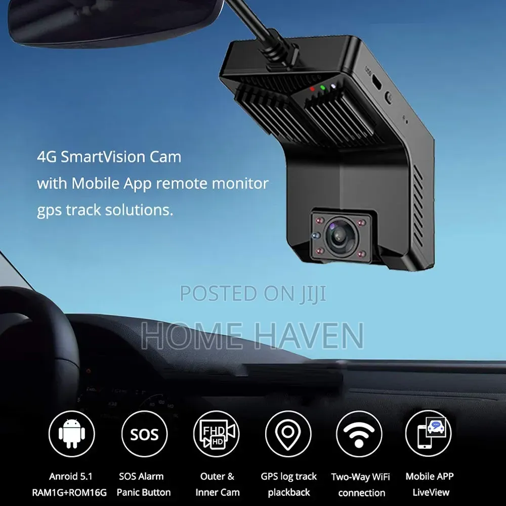 4G Dual Lens Car Dash Cam With GPS Tracker