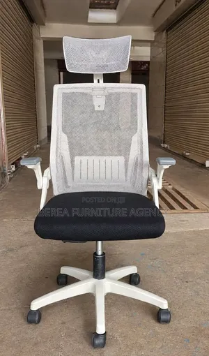 Black, White, Grey Mesh Office Chair With Headrest