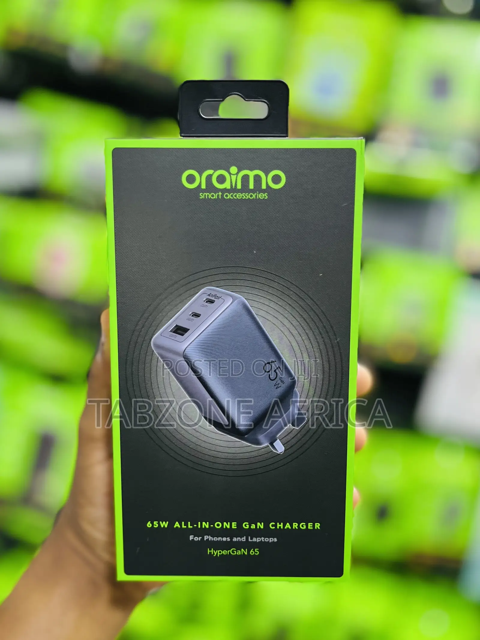 Oraimo HyperGaN 65W All-in-One GaN Charger + 1m Type-C 100W Cable