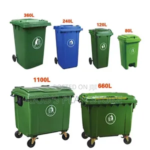 4 Rolled Outdoor Plastic Dust Bins Plastic Dust Bins 1100litres