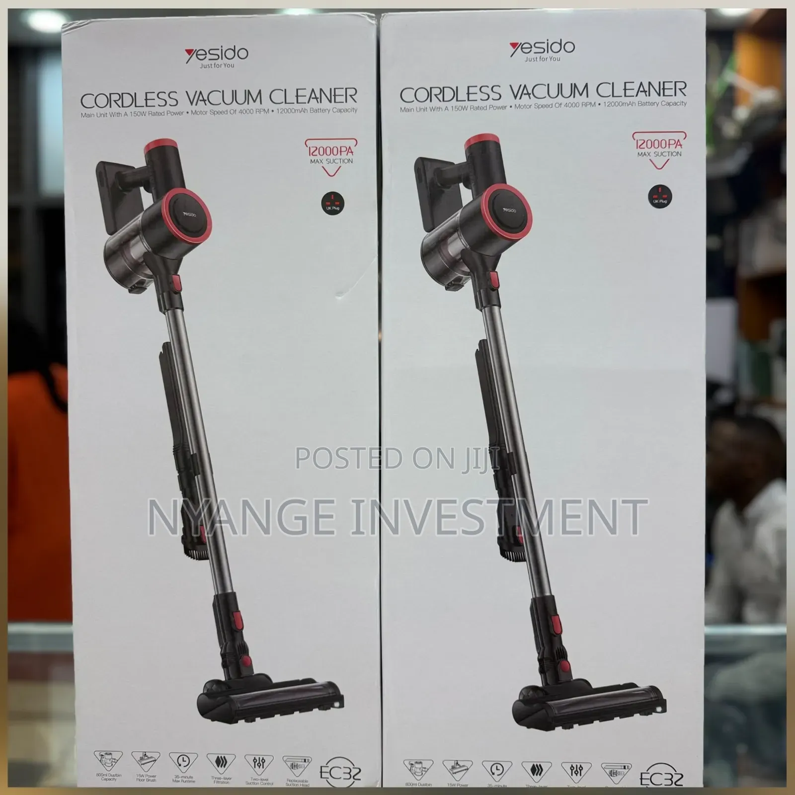 Yesido EC32 Handheld Wireless Vacuum Cleaner 12000Pa Suction