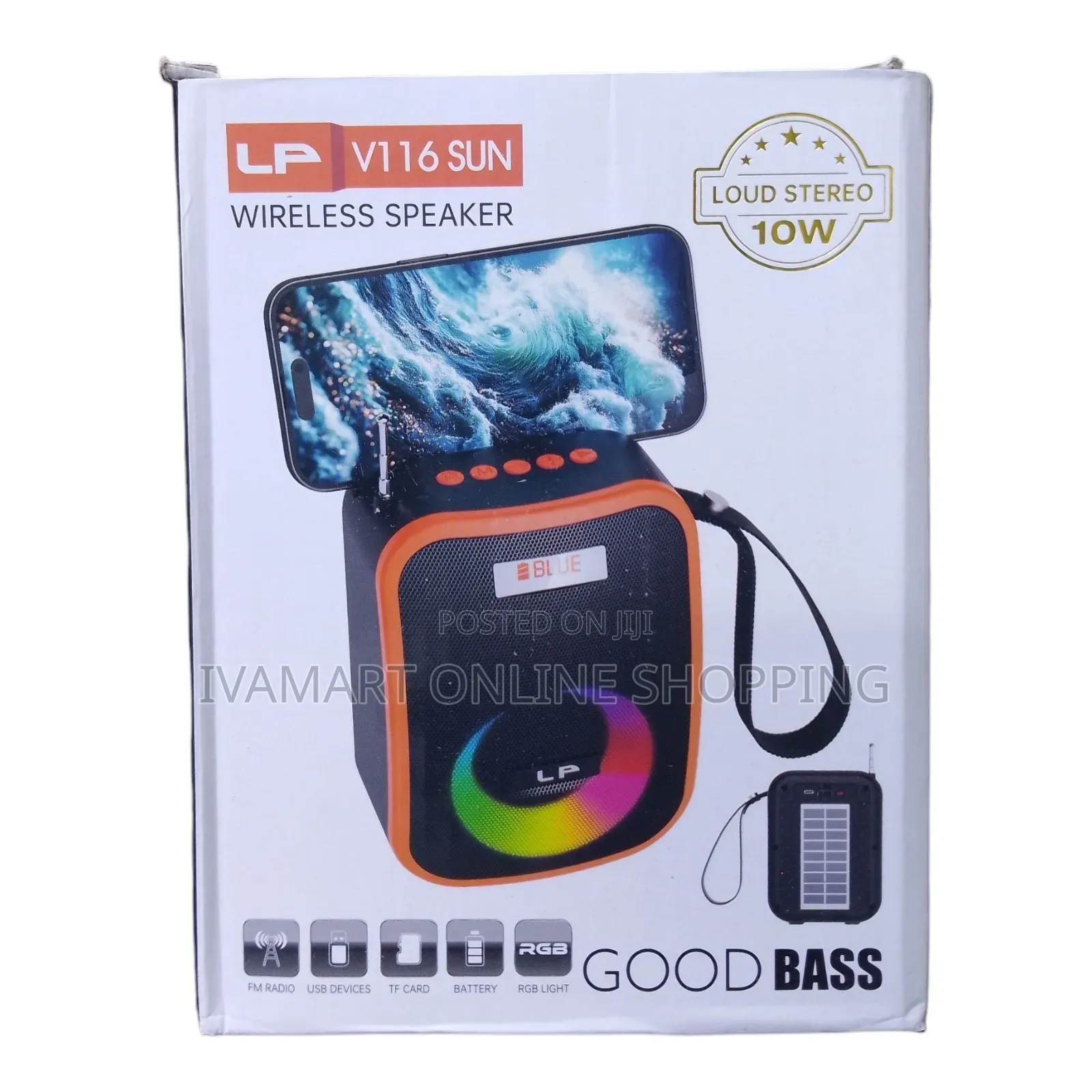 LP V116 SUN Portable BT Speaker With RGB Lights - Solar Charging