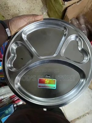 Stainless Partitioned Silver Plates Dinner Plates 12pcs