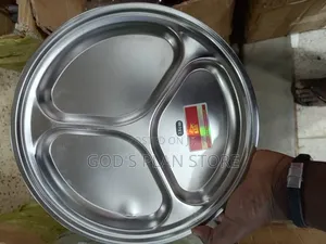 Stainless Partitioned Silver Plates Dinner Plates 12pcs