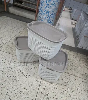 Off White Rattan Laundry Basket