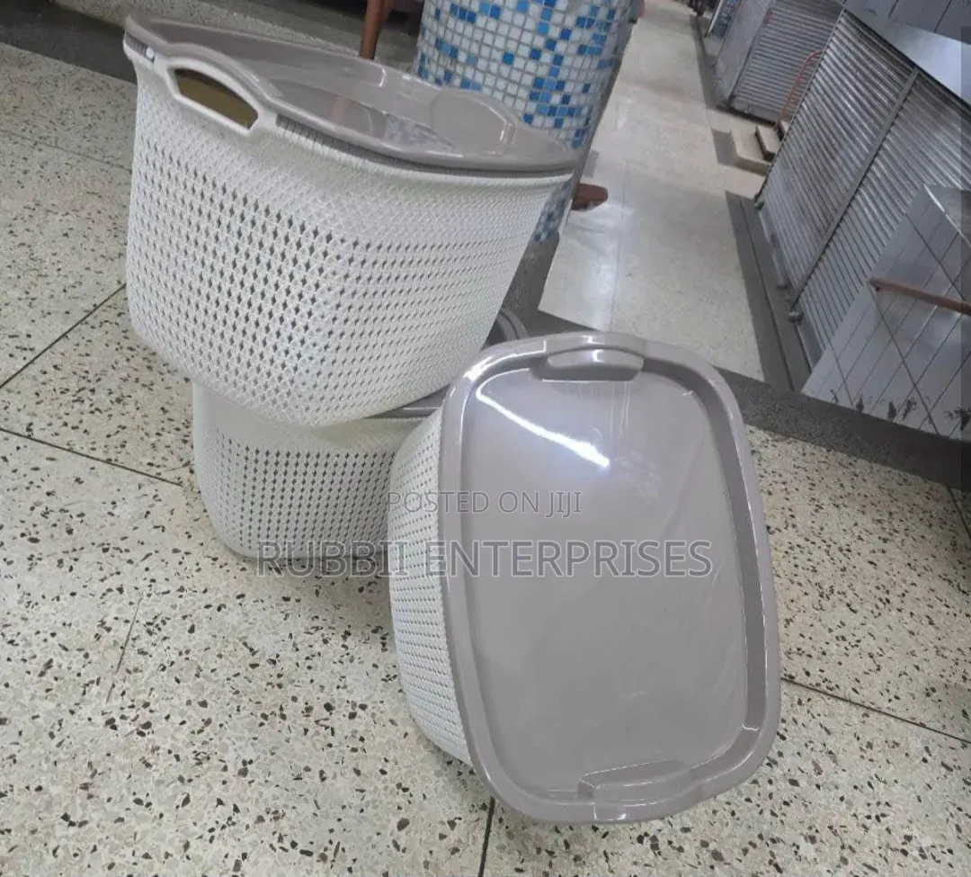 Off White Rattan Laundry Basket