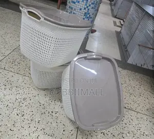 Off White Rattan Laundry Basket