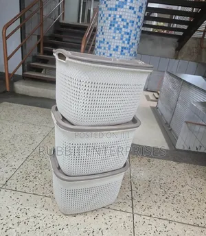 Off White Rattan Laundry Basket