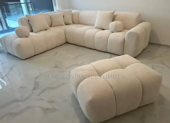 Sofas/ Bubble Lsofa With an Extension Pouf.