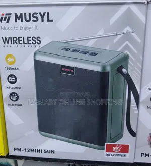 MUSYL PM-12 Mini Sun Speaker – Solar Powered, FM Radio, Bluetooth