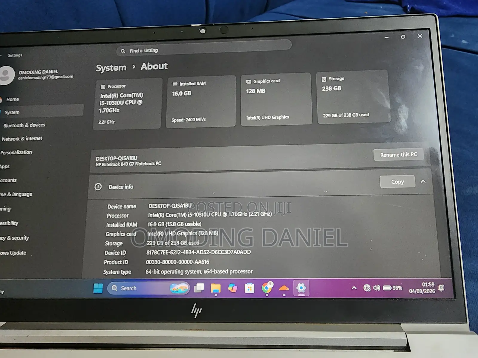 Laptop HP EliteBook 840 G5 16GB Intel Core i5 SSD 256GB