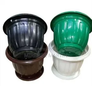 Plastic Planter Pot With BaseBrick Color, for Planting and Home Decor
