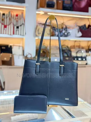 Executive Leatherette Laptop Tote Bag Matching Zip Wallet 2-in-1 Set