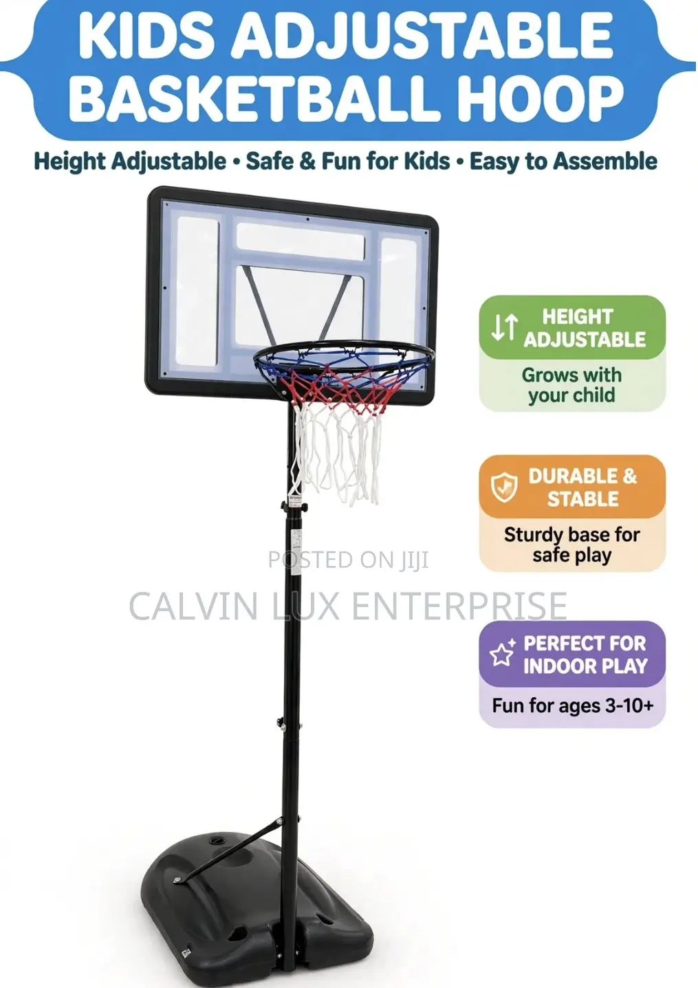 Kids Adjustable Basket Ball Hoop Stand