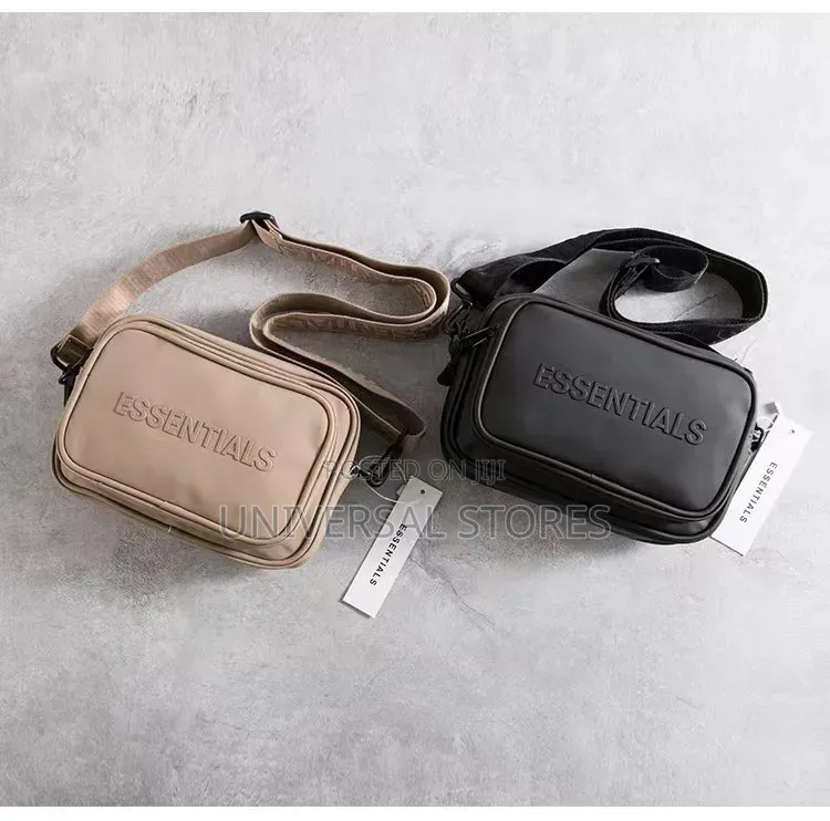 Luxury Essentials Men's Waist Packs Letter Logo Leather