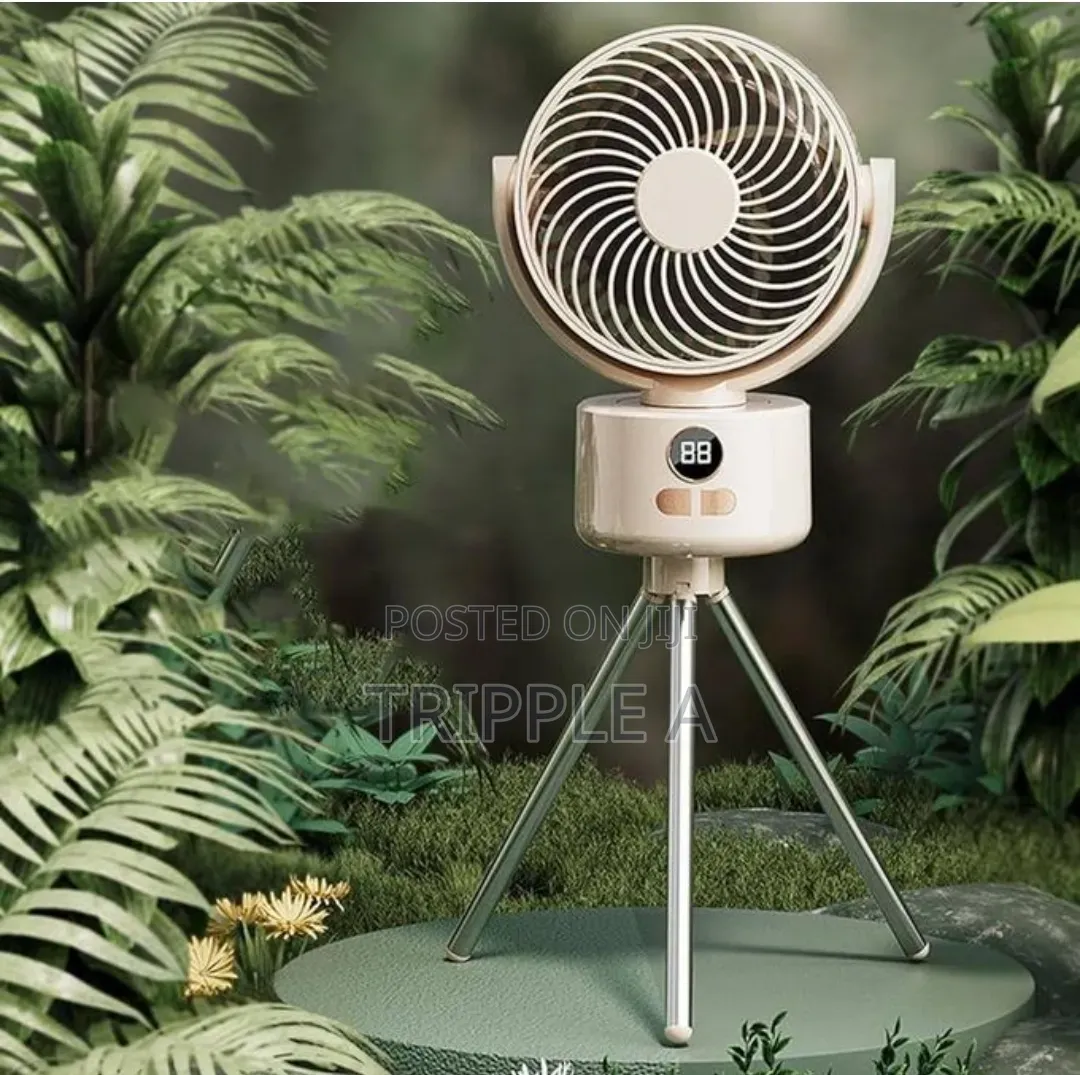 Outdoor Rechargeable Fan With Tripod Feet