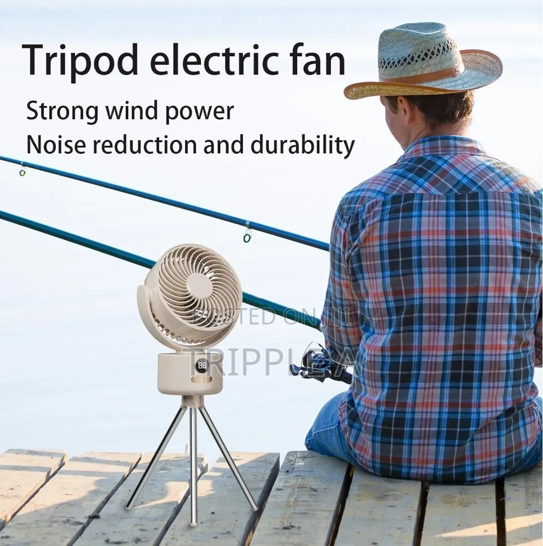 Outdoor Rechargeable Fan With Tripod Feet