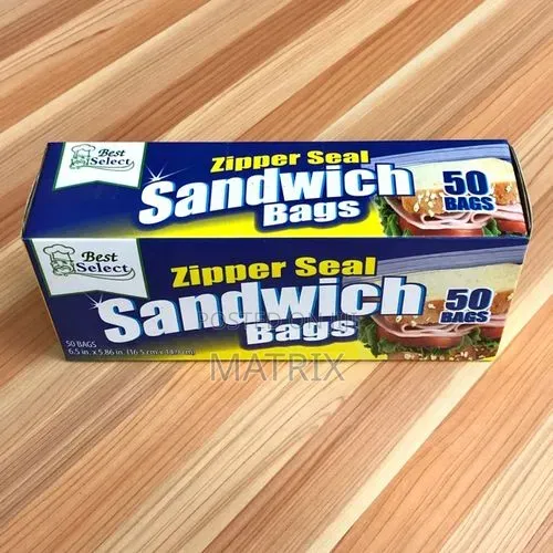 Zipper Lock Plastic Food Storage Bags for Lunch , Snacks (50 PC)