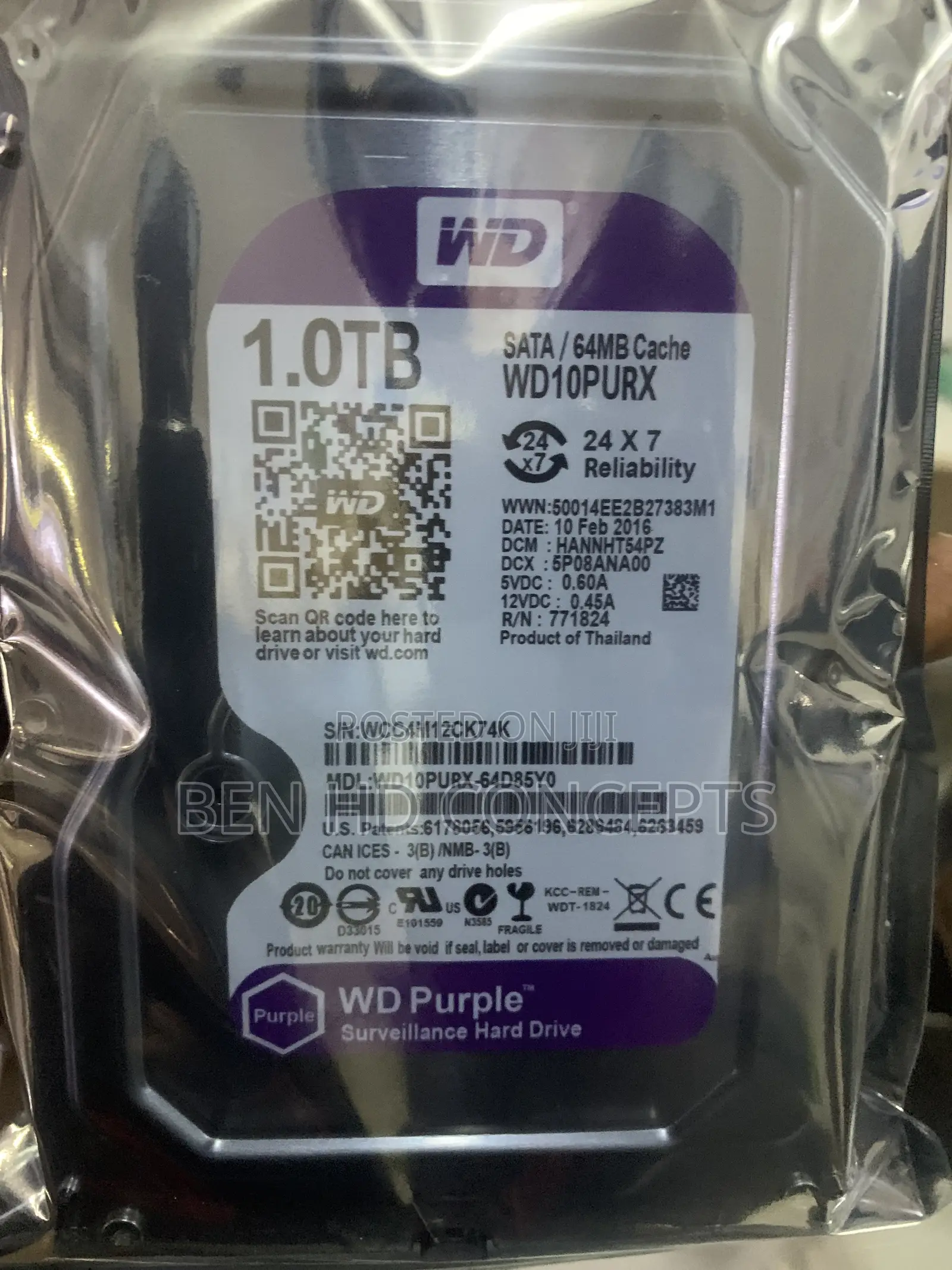1TB Surveillance Harddrive