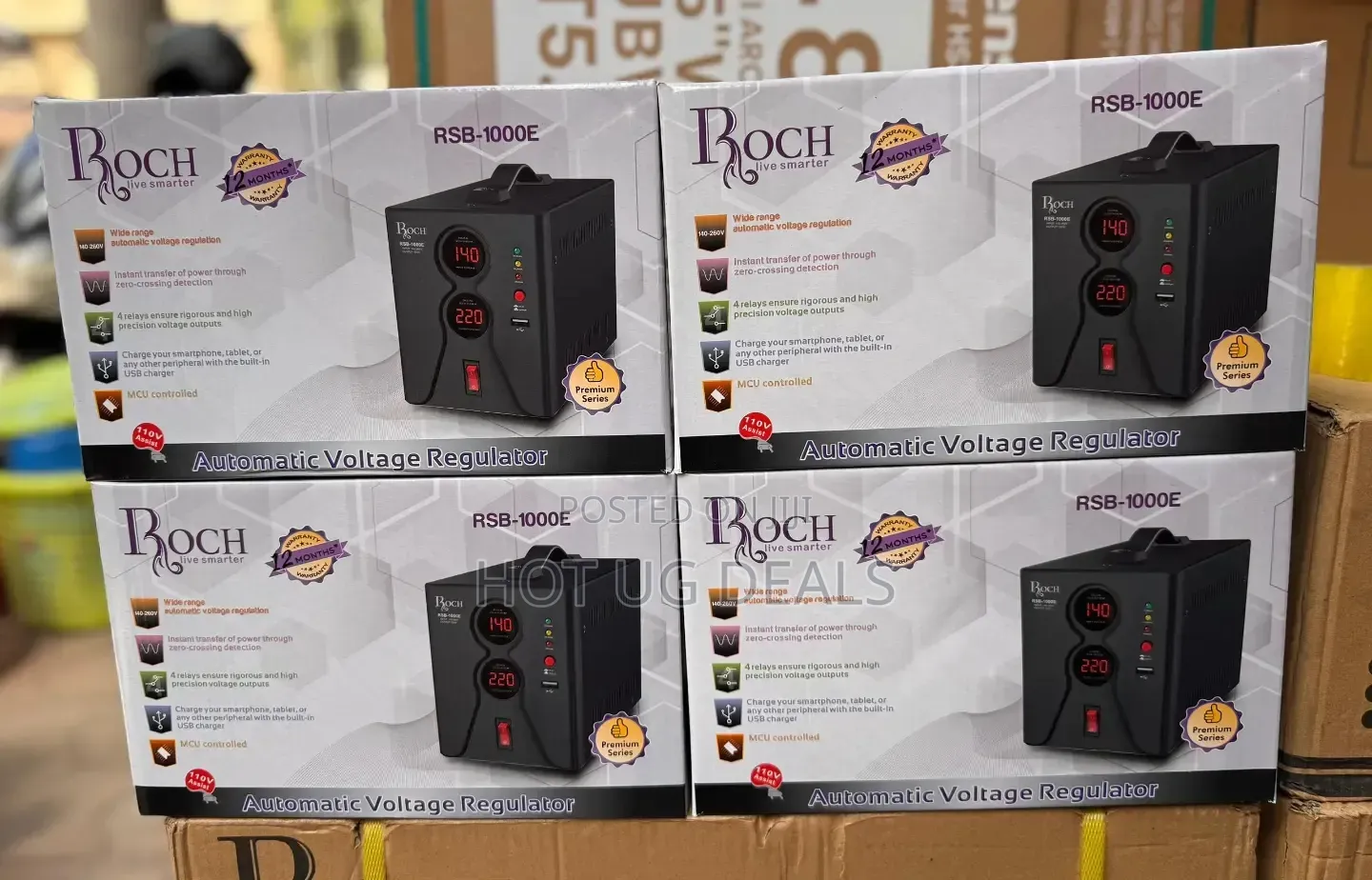 1000W Automatic Voltage Regulator / Stabilizer/Power Protector - Black