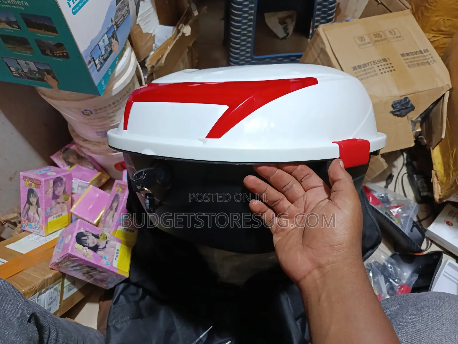 Motorcycle Top Box Helmet Storage Carrier With Keys
