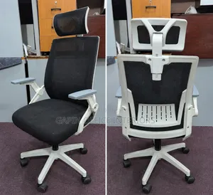 Black and White Headrest Office Chair